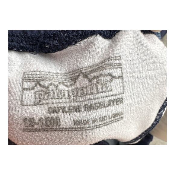 Patagonia Blue Forest Print Capile Baselayer Pants Size 12-18 months - Picture 4 of 5